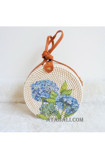 flower decoration sling bags rattan circle bali